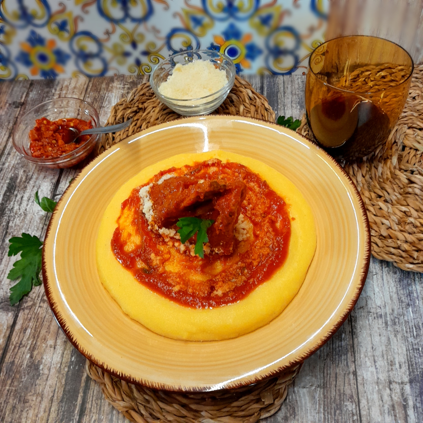 POLENTA CON COSTINE DI MAIALE